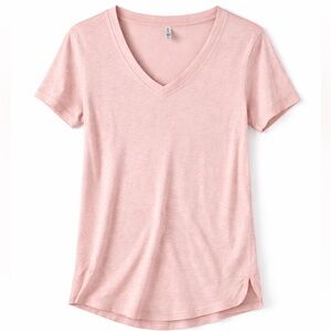 Athleta Light Pink V-Neck Short Sleeve Tee Tall